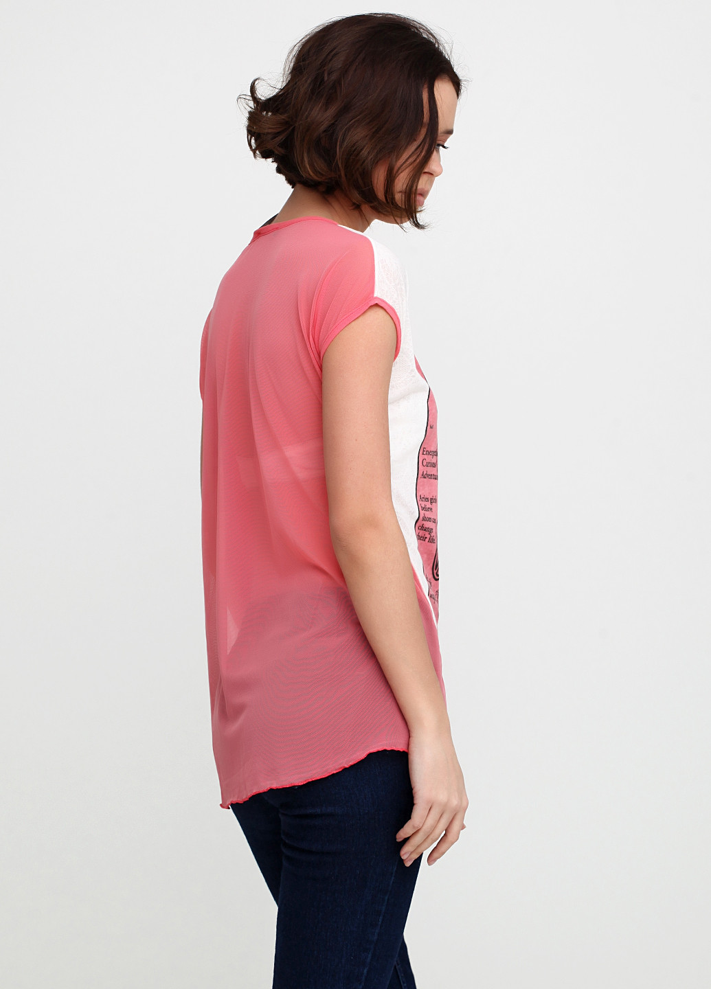 Розовая летняя футболка Mini Donno