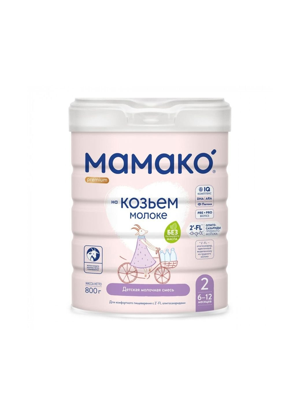 Дитяча суміш 2 Premium на козячому молоці 6-12 міс. 800 г (1105315) MAMAKO (254066505)