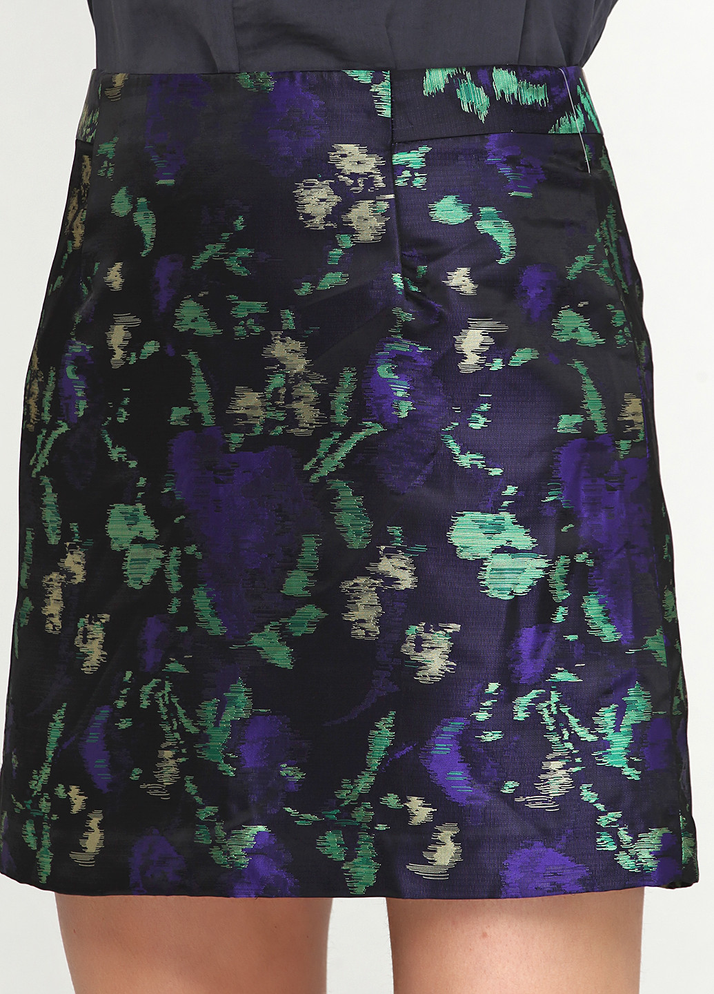 Черная кэжуал с абстрактным узором юбка Zara с высокой талией