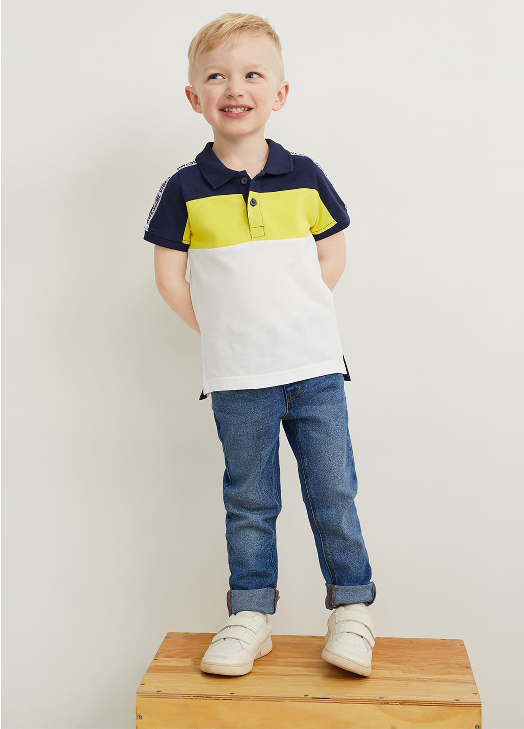 Цветная детская футболка-футболка (2 шт.) для мальчика C&A с надписью
