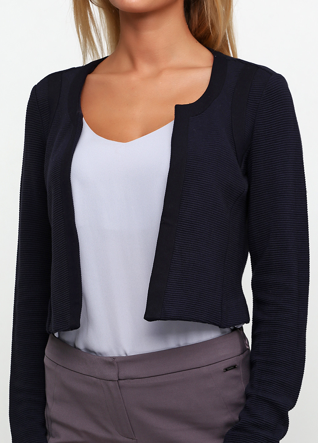 Темно-синий женский жакет Comma однотонный - демисезонный