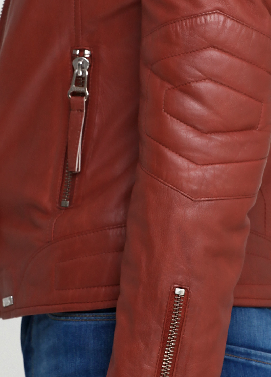 Світло-коричнева демісезонна куртка шкіряна Maze