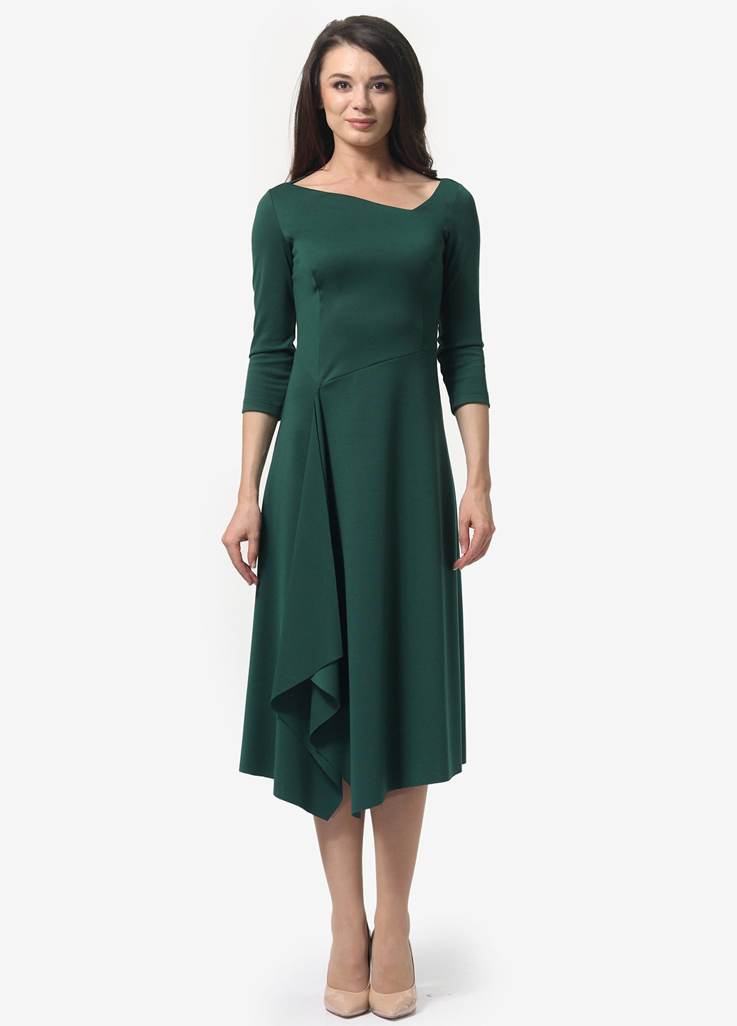 Зелена кежуал сукня, сукня кльош Lada Lucci однотонна
