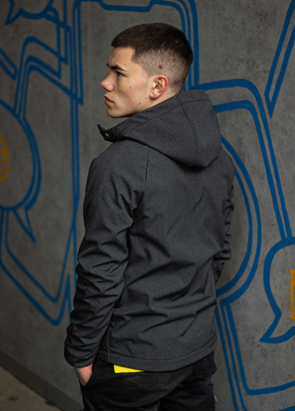 Графитовая демисезонная куртка мужская protection soft shell графит Custom Wear