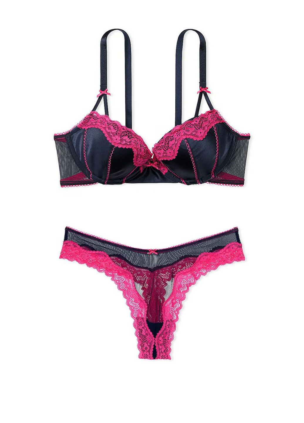 Темно-синий демисезонный комплект (бюстгальтер, трусики) Victoria's Secret