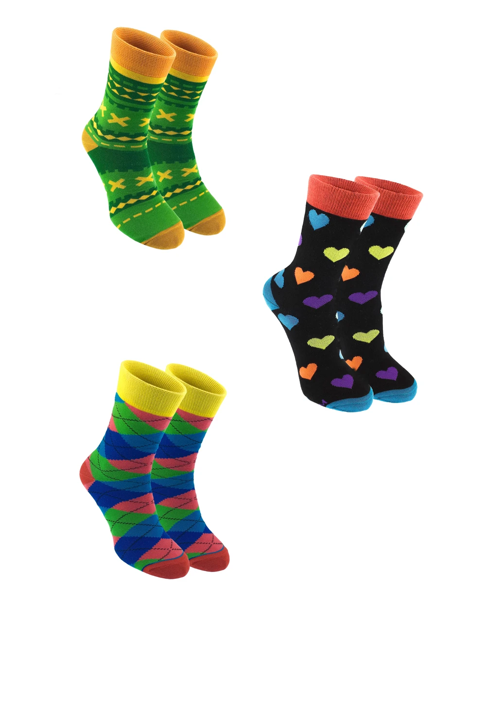 Комбіновані шкарпетки (3 пари) Mo-Ko-Ko Socks малюнки (25064171)