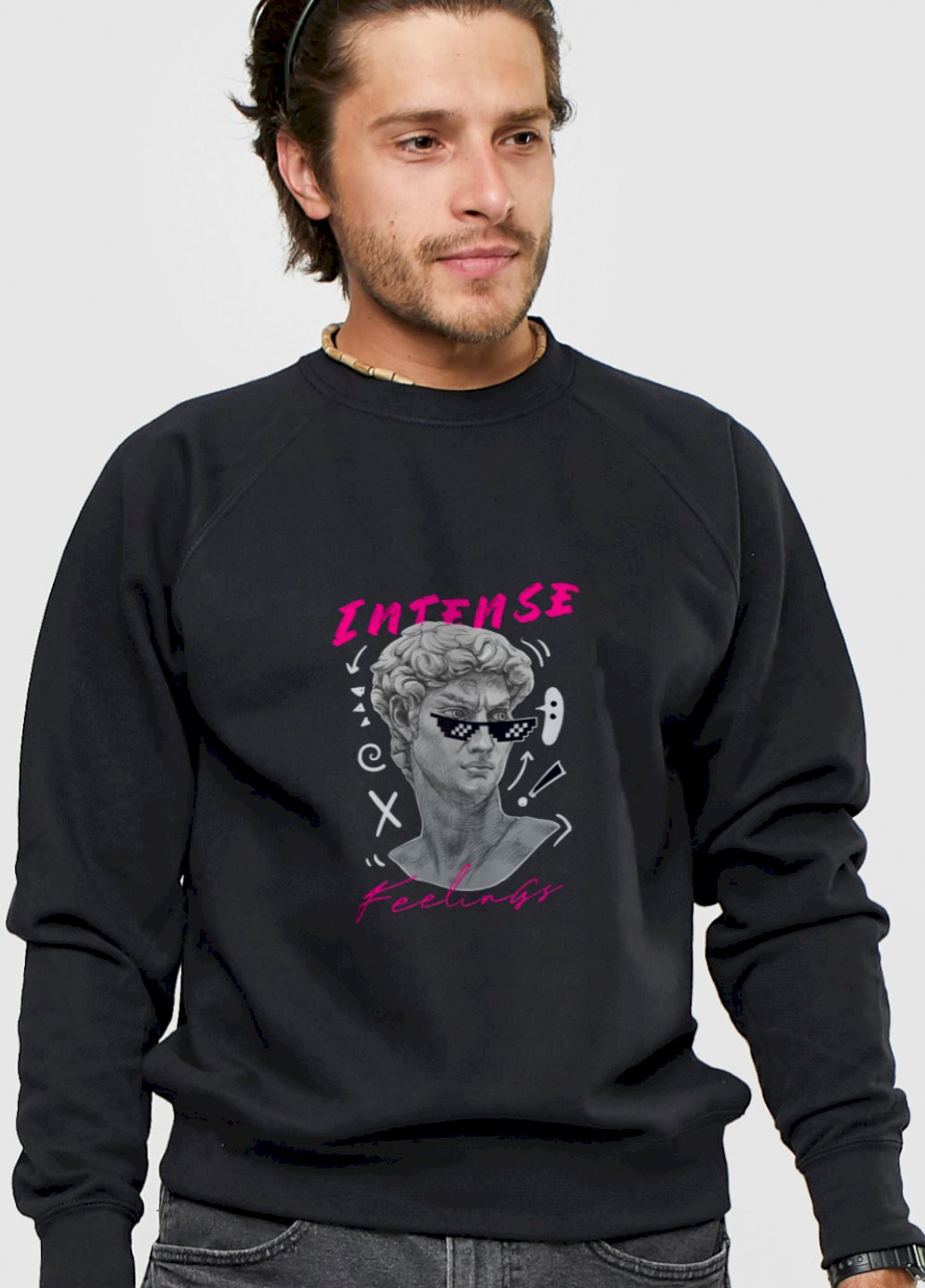 Черный свитшот мужской YAPPI рисунок (250563973)