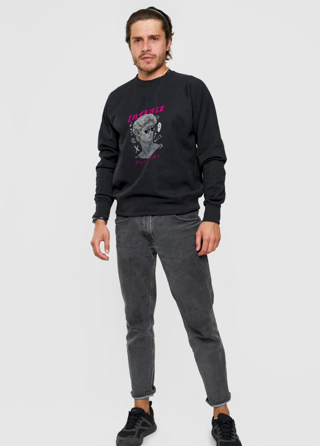 Черный свитшот мужской YAPPI рисунок (250563973)
