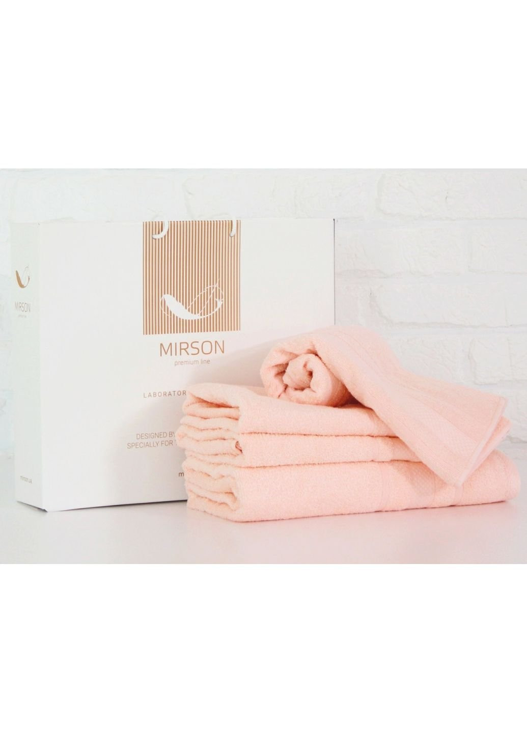 Mirson полотенце набор банных №5080 elite softness peach 40х70, 50х90, 70х140 (2200003975727) персиковый производство - Украина