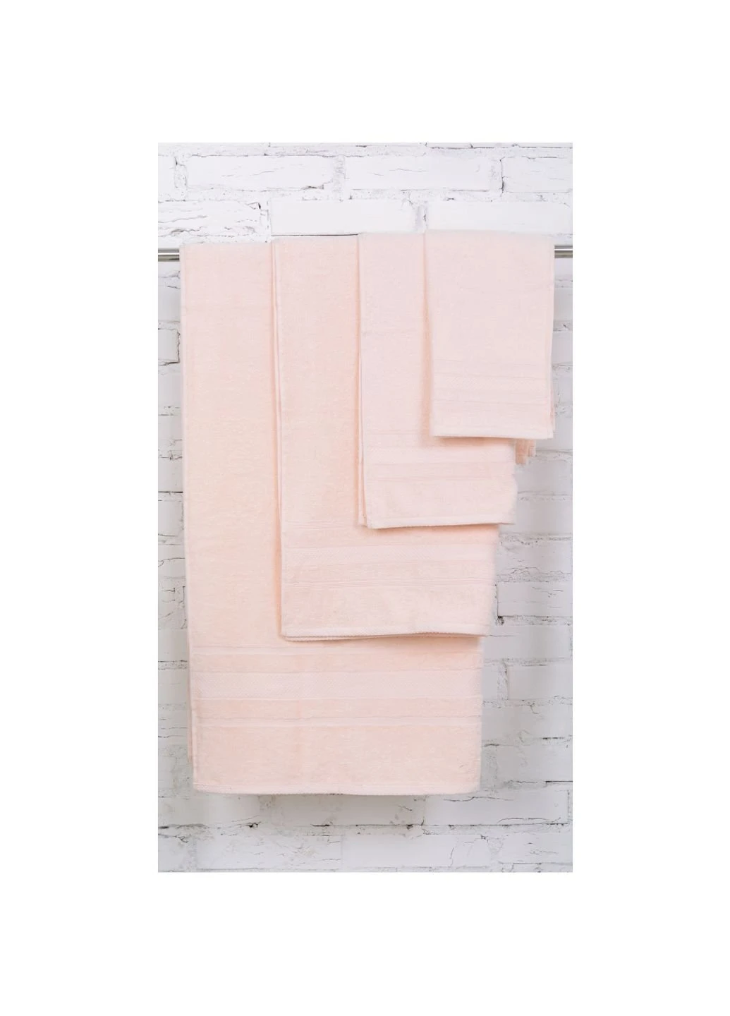 Полотенце набор банных №5080 Elite SoftNess Peach 40х70, 50х90, 70х140 (2200003975727) Mirson персиковый