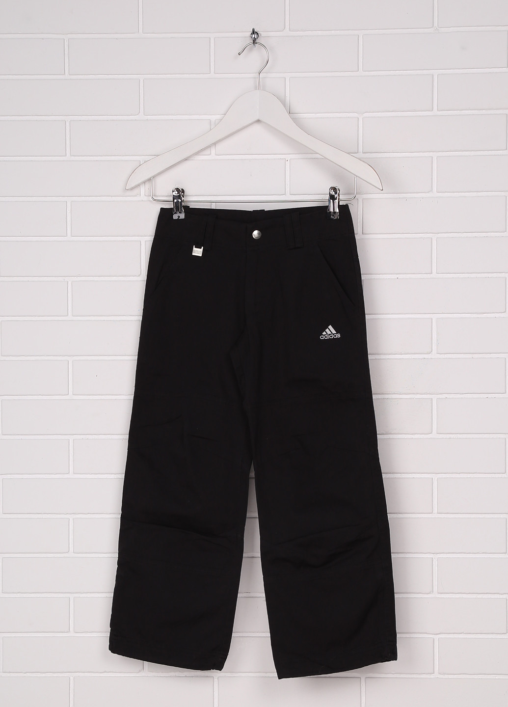 Черные кэжуал демисезонные брюки прямые adidas