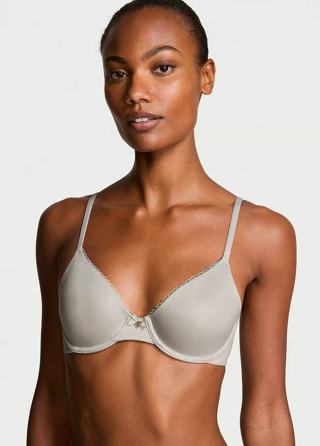 Светло-серый демисезонный комплект (бюстгальтер, трусики) Victoria's Secret