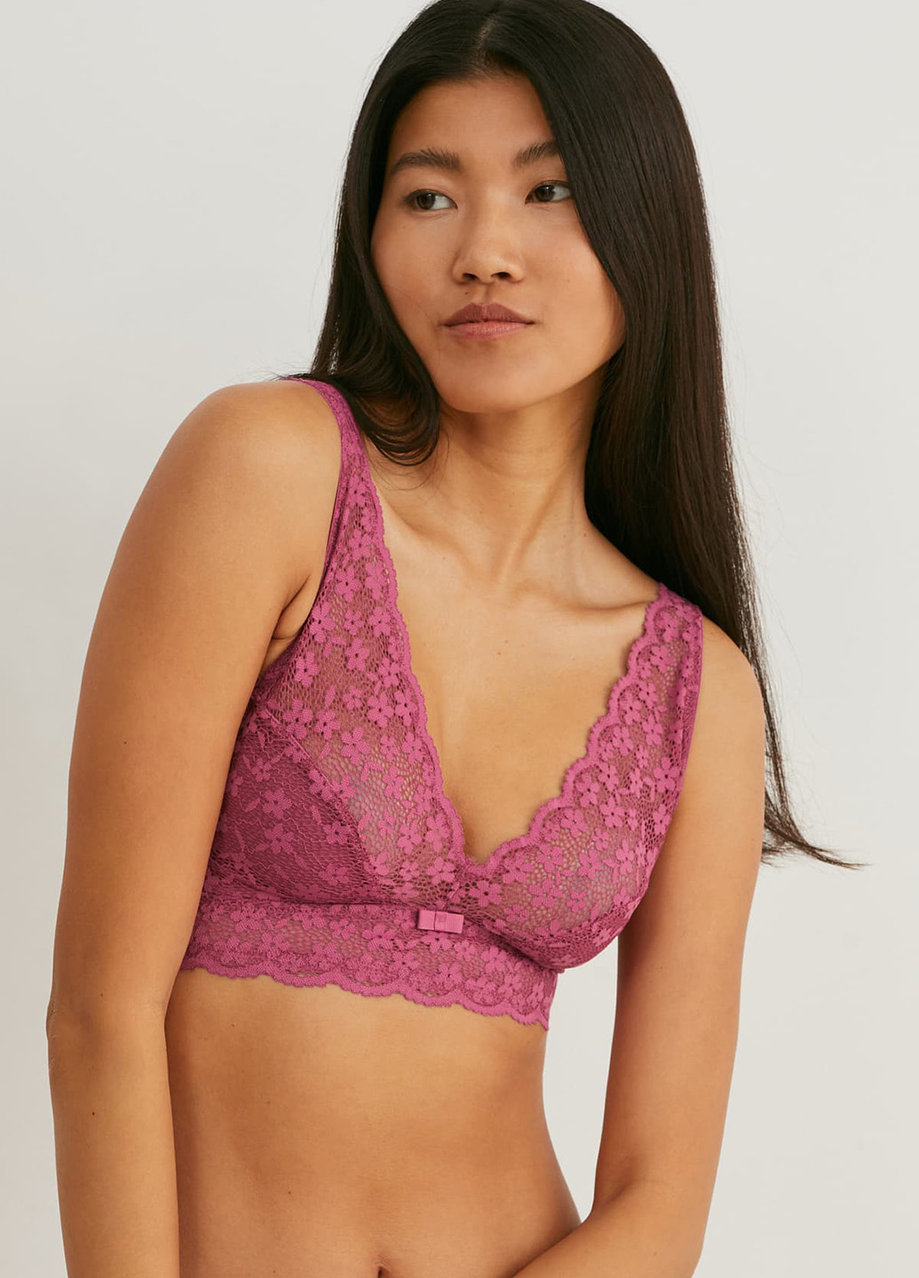 Лиловый бралетт бюстгальтер C&A без косточек полиамид