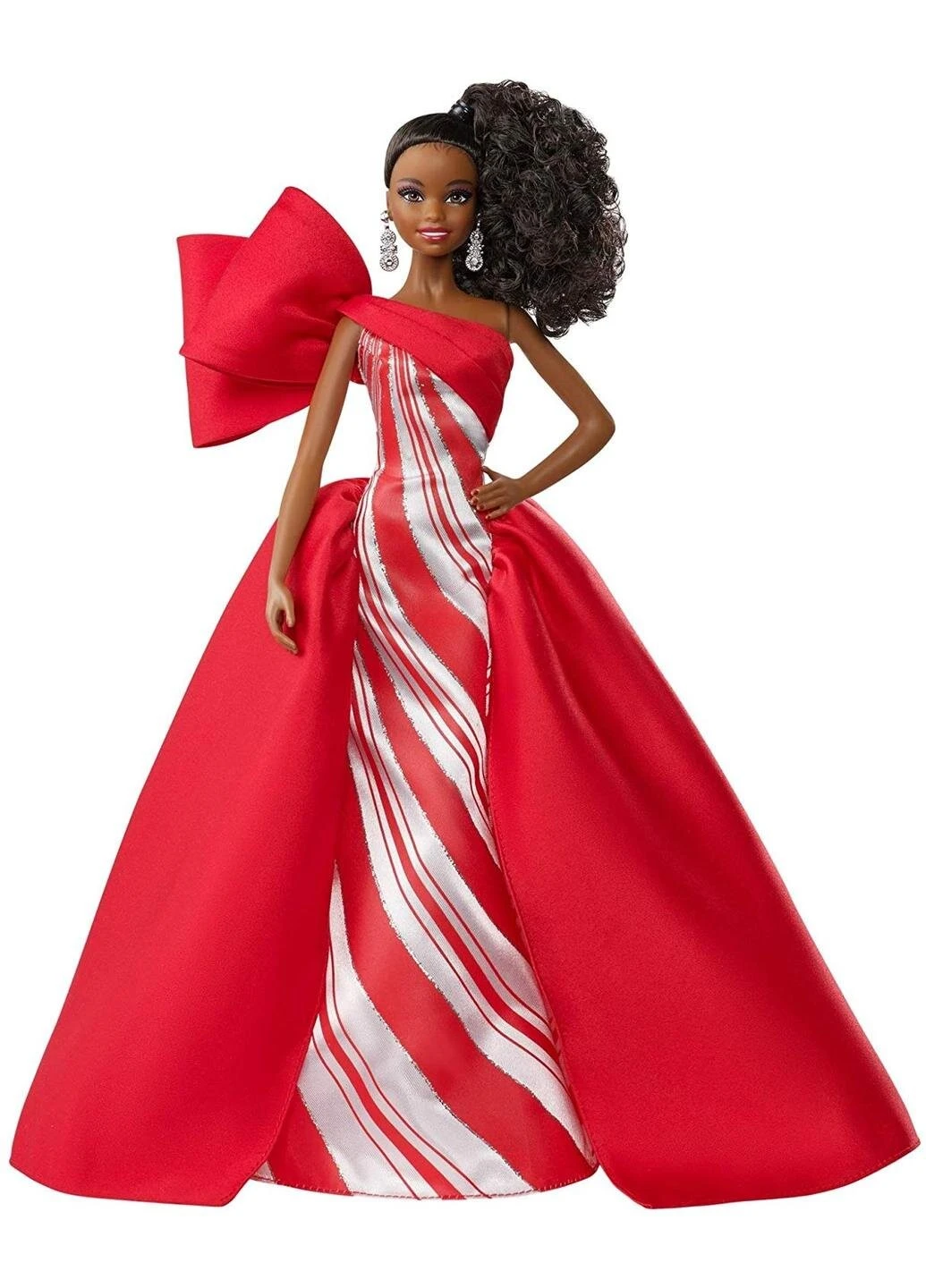 Лялька Barbie 2019 Holiday Doll Brunette Curly Ponytail Колекційна Святкова (FXF02) Mattel (255665039)