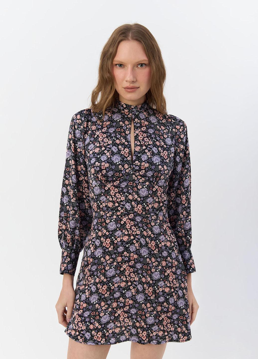 Комбінована кежуал сукня з відкритою спиною H&M з квітковим принтом