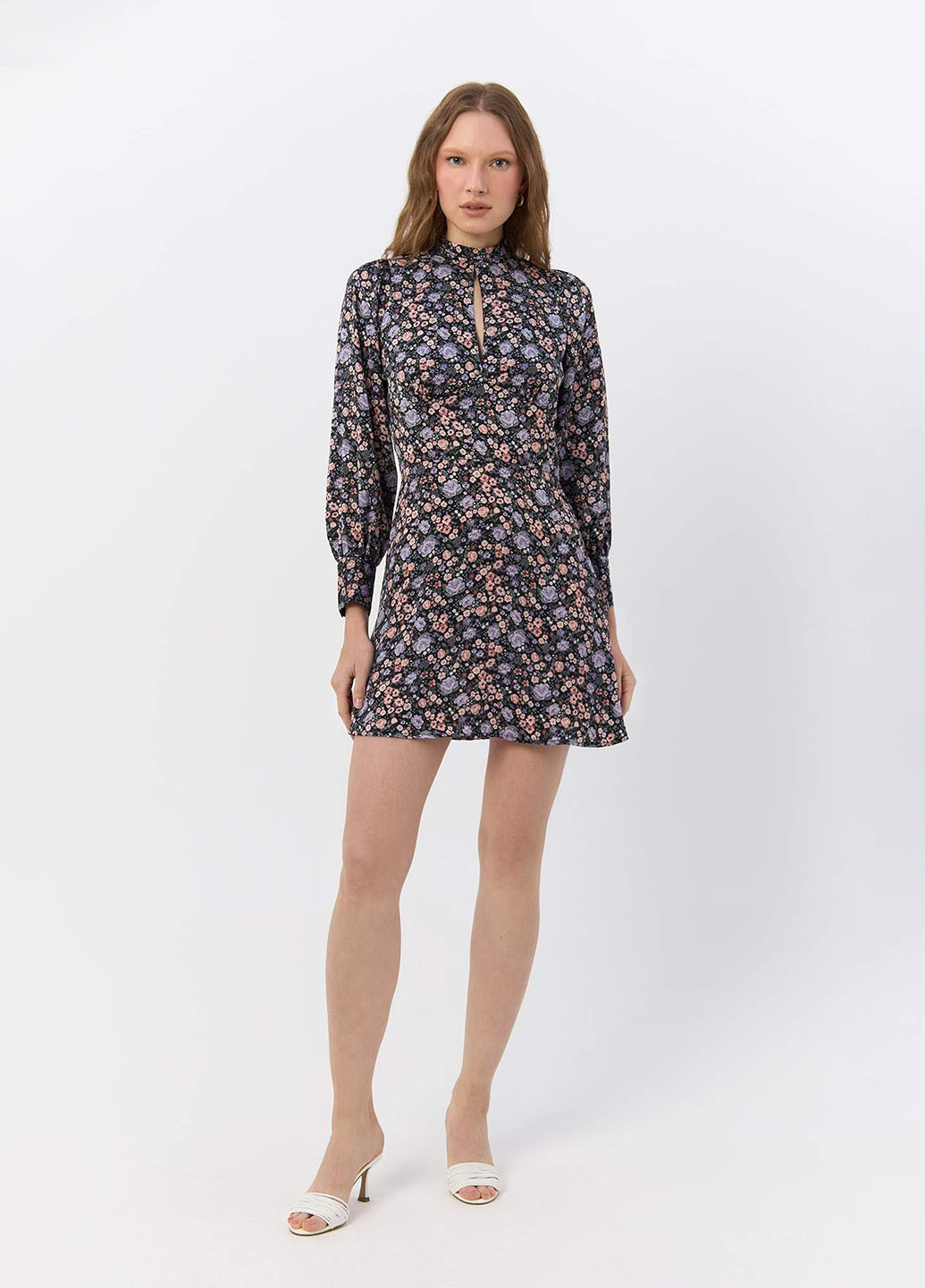 Комбінована кежуал сукня з відкритою спиною H&M з квітковим принтом