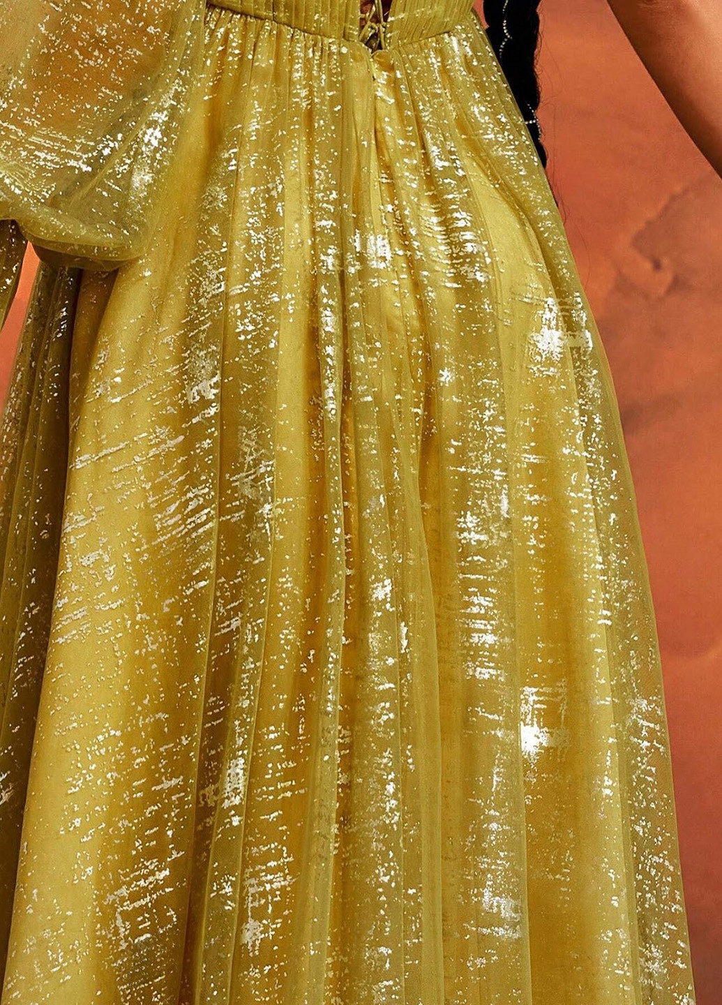 Жовтий вечірня сукня на одне плече SHEIN однотонна