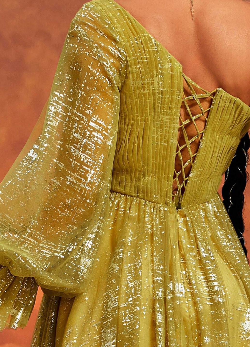 Жовтий вечірня сукня на одне плече SHEIN однотонна