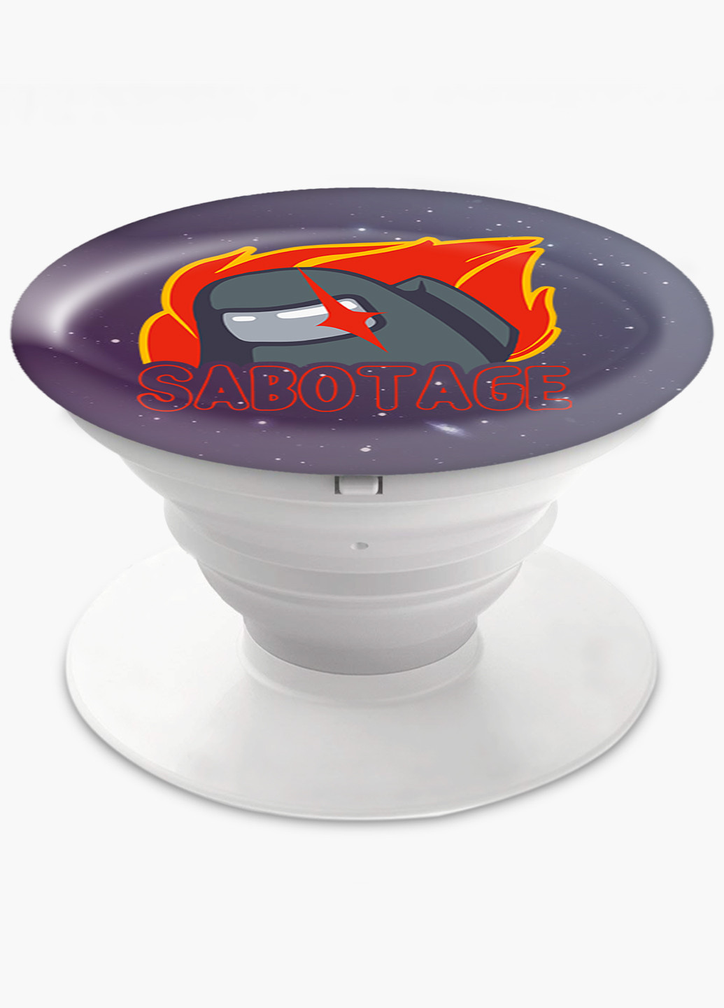 Попсокет (Popsockets) тримач для смартфону Амонг Ас (Sabotage Among Us) (8754-2426) Чорний MobiPrint (216836455)