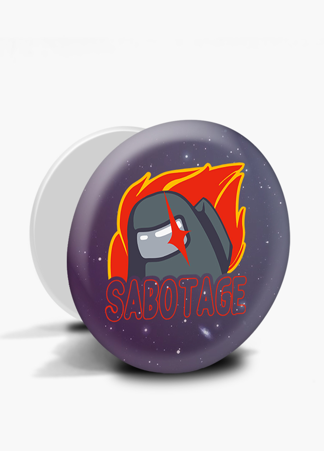 Попсокет (Popsockets) тримач для смартфону Амонг Ас (Sabotage Among Us) (8754-2426) Чорний MobiPrint (216836455)