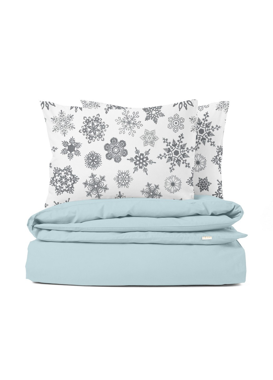 Комплект підліткової постільної білизни RANFORS LIGHT BLUE SNOWFLAKES GREY (наволочка 50х70 - 1 шт та підковдра 160х220) Cosas (251370443)