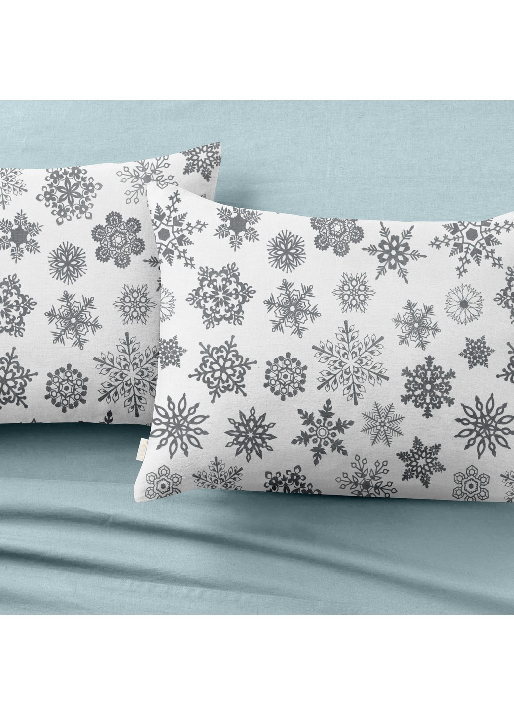 Комплект підліткової постільної білизни RANFORS LIGHT BLUE SNOWFLAKES GREY (наволочка 50х70 - 1 шт та підковдра 160х220) Cosas (251370443)