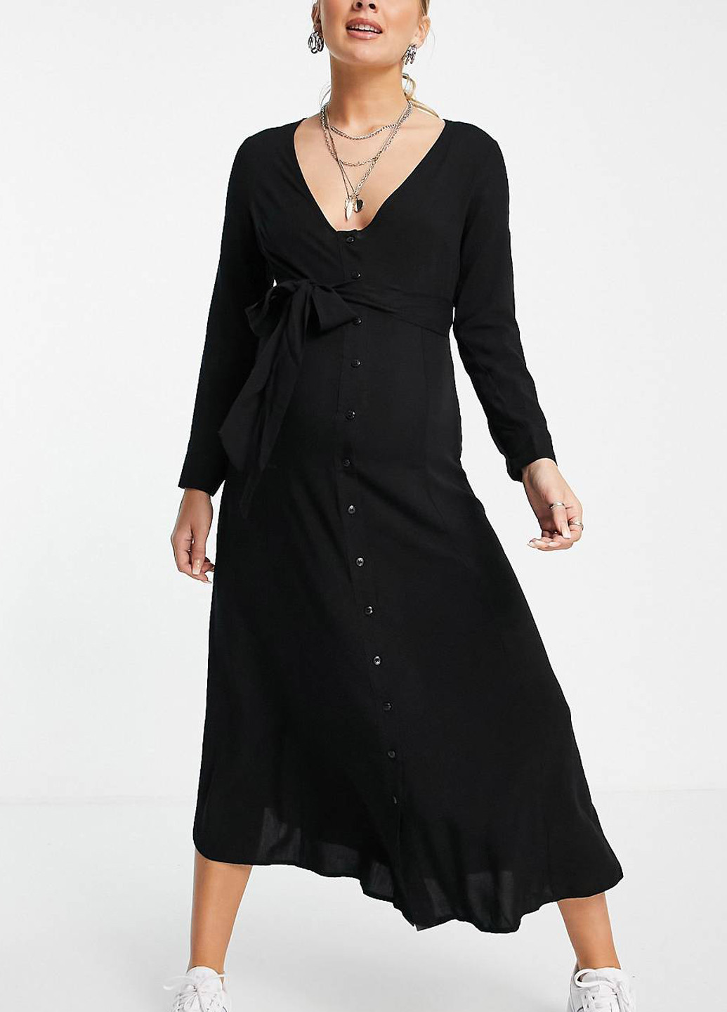 Чорна кежуал плаття для вагітних Asos однотонна