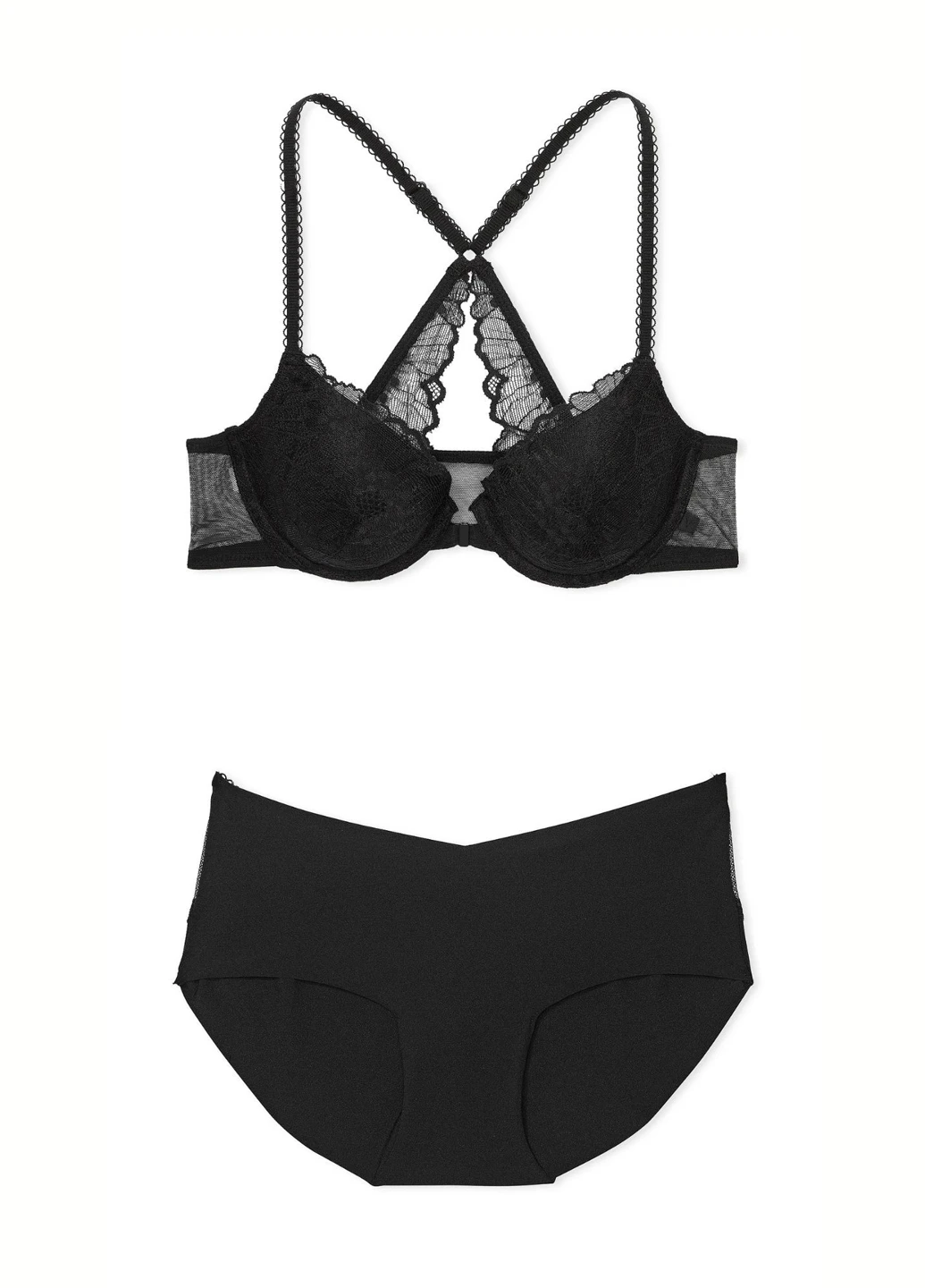 Черный демисезонный комплект (бюстгальтер, трусики) Victoria's Secret