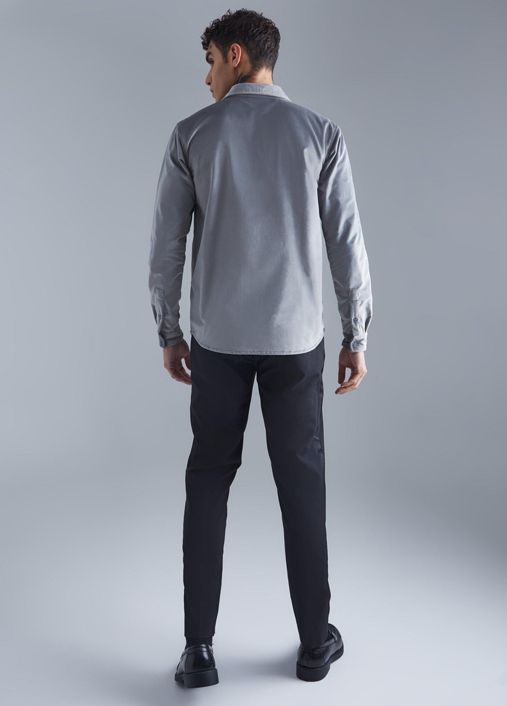 Серая кэжуал рубашка однотонная Boohoo