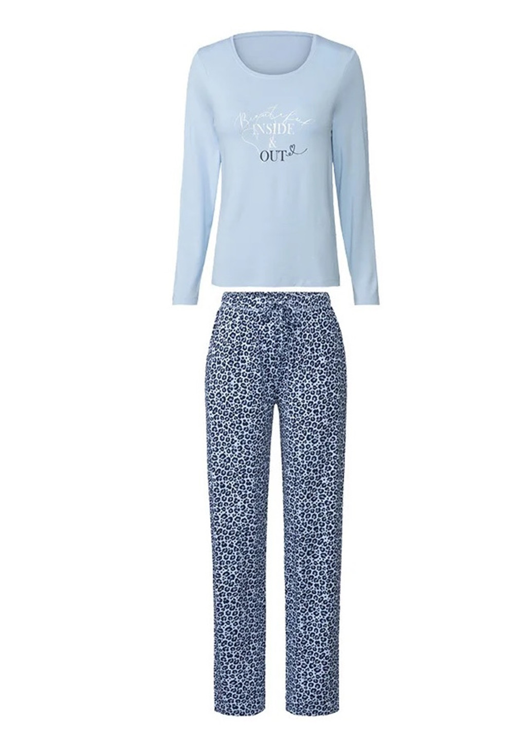Блакитна всесезон піжама (лонгслів, штани) лонгслів + брюки Esmara