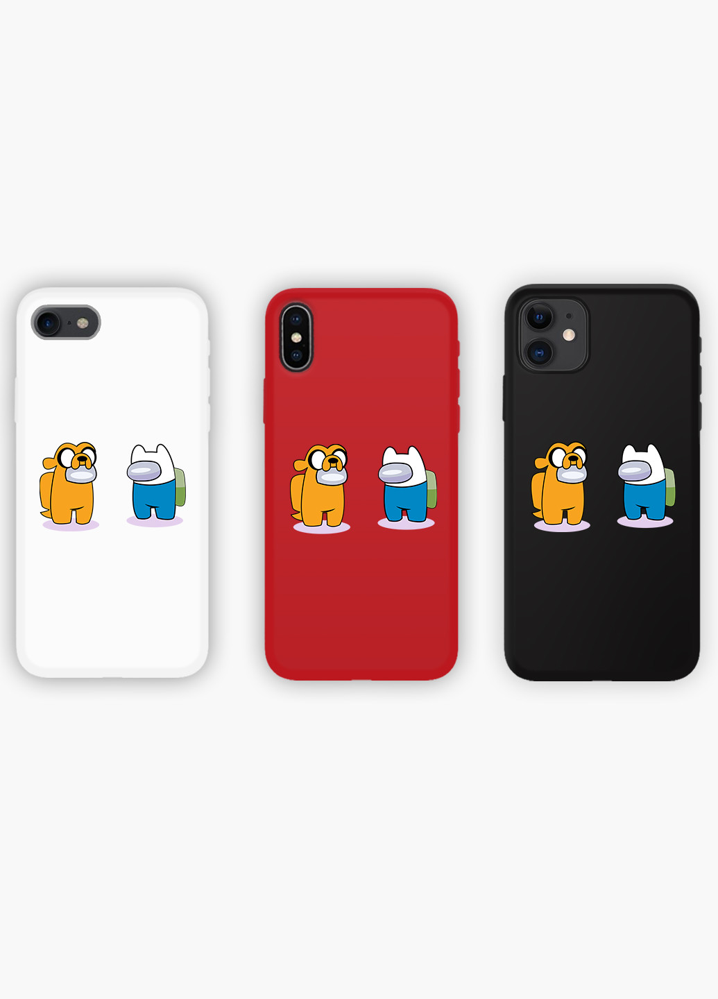 Чехол силиконовый Apple Iphone 6 Амонг Ас Время приключений Фин и Джейк (Among Us Adventure Time Finn & Jake) (6937-2414) MobiPrint (219566382)