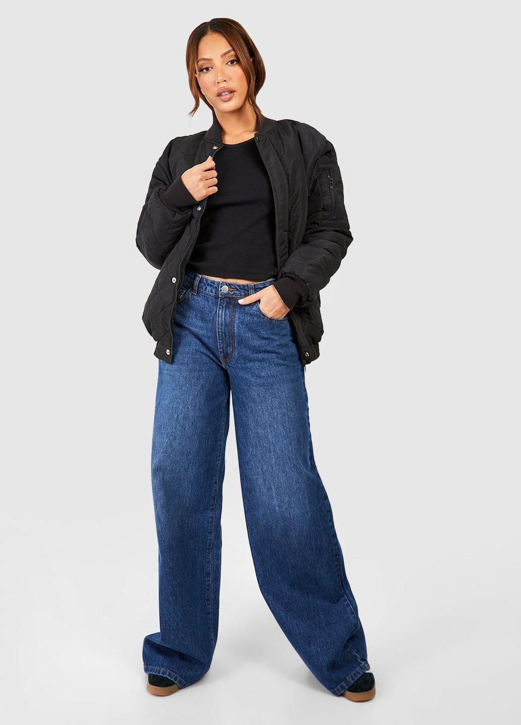 Бомбер Boohoo на молнии, на кнопках (314835364)