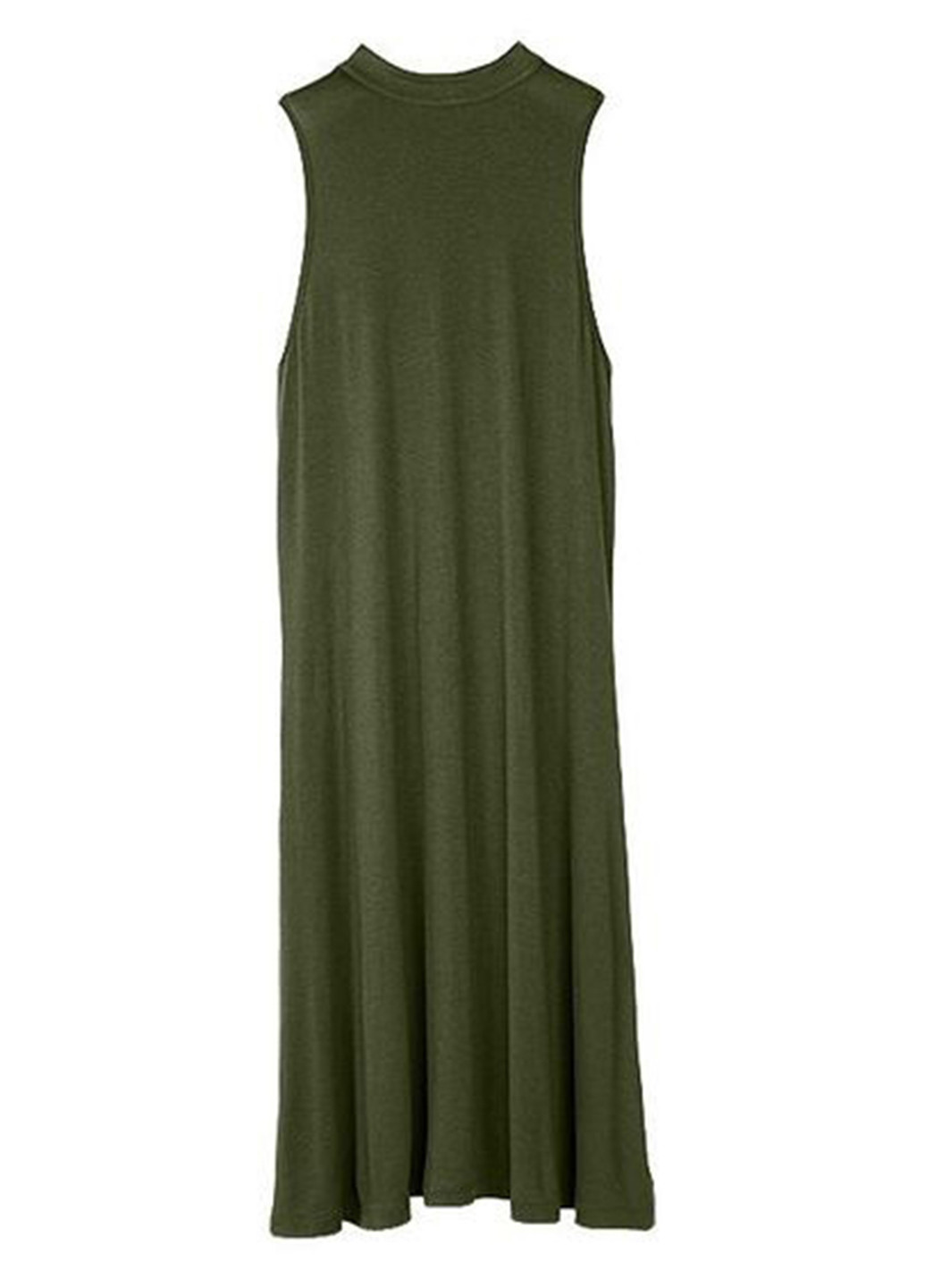 Темно-зеленое кэжуал платье клеш Signature Collection однотонное