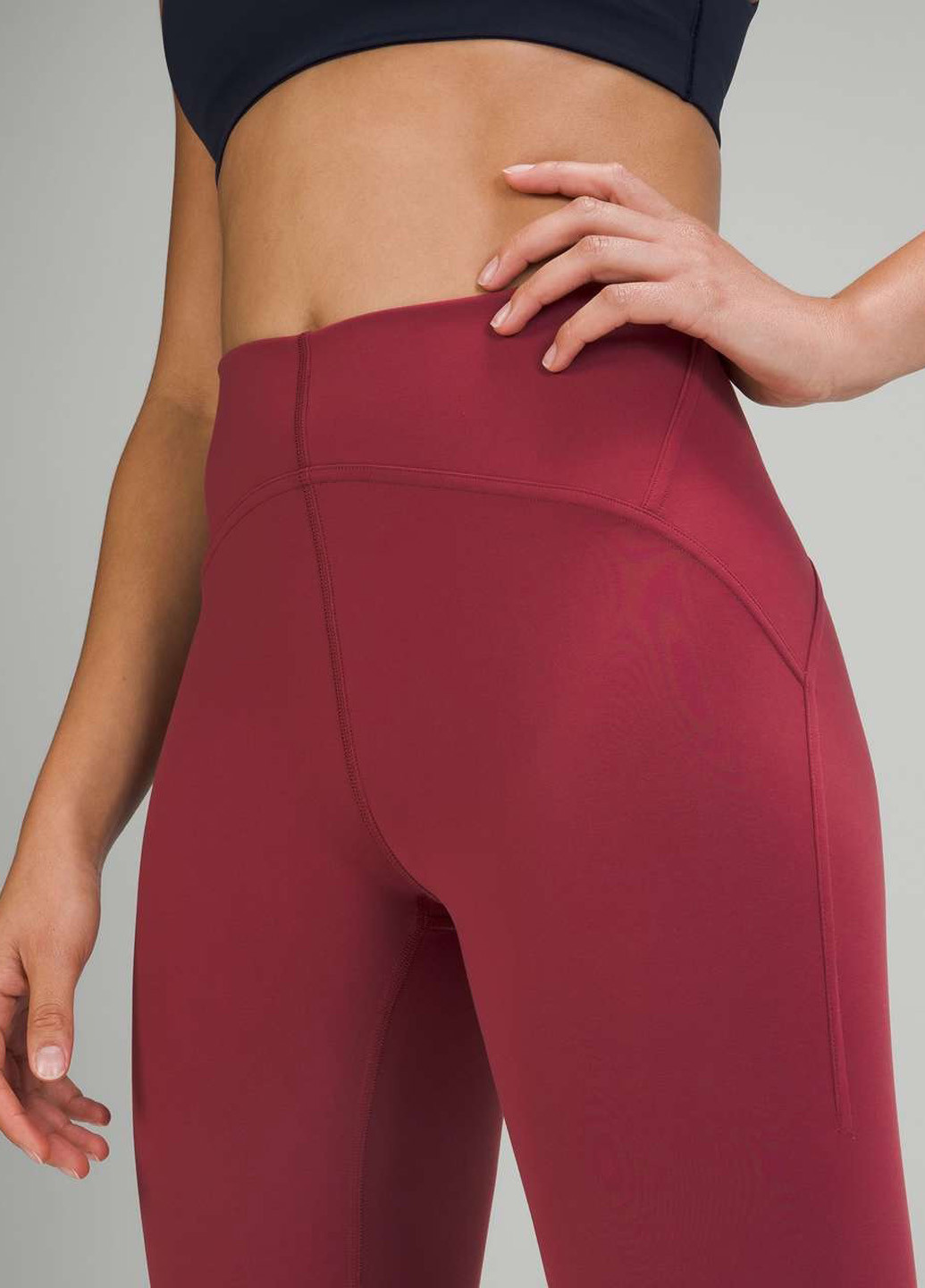 Бордовые демисезонные леггинсы Lululemon Athletica