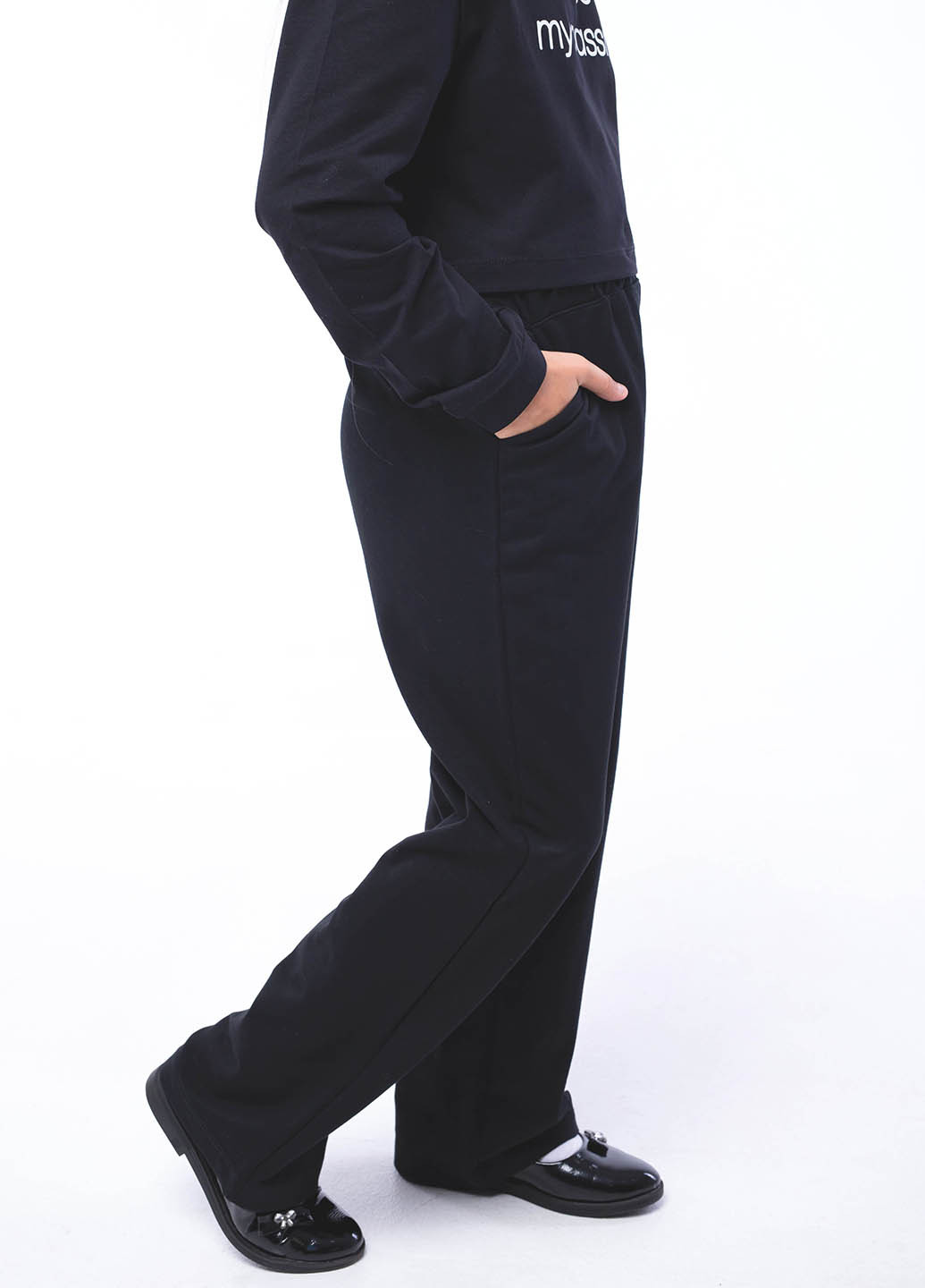 Черные кэжуал демисезонные прямые брюки Vidoli