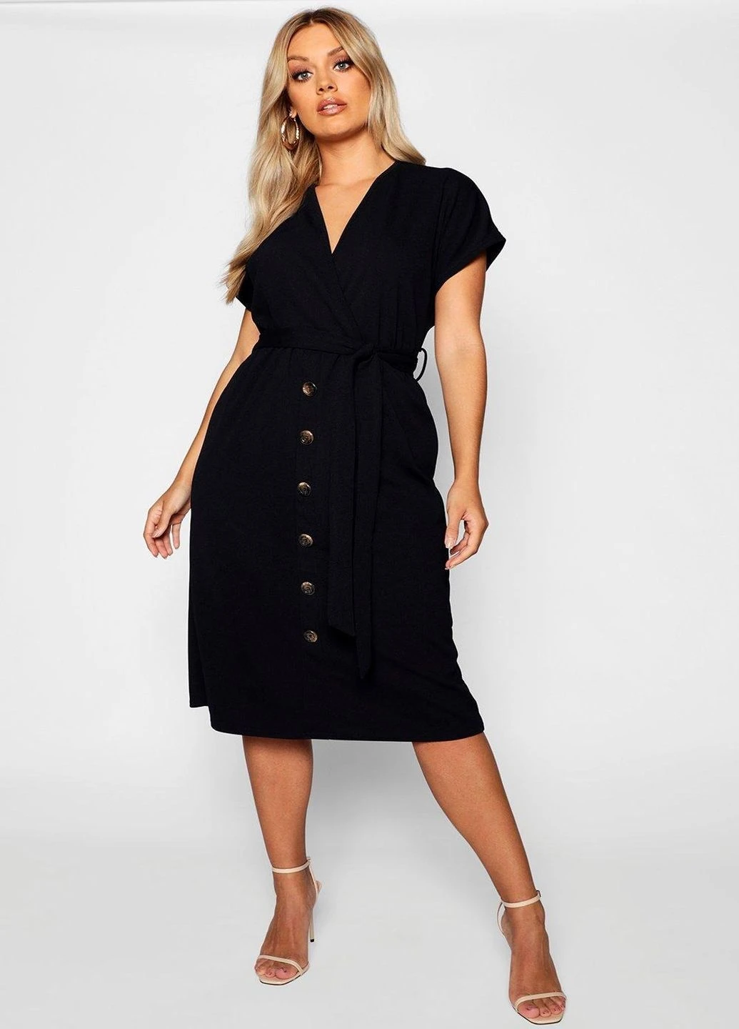 Черное кэжуал платье Boohoo однотонное