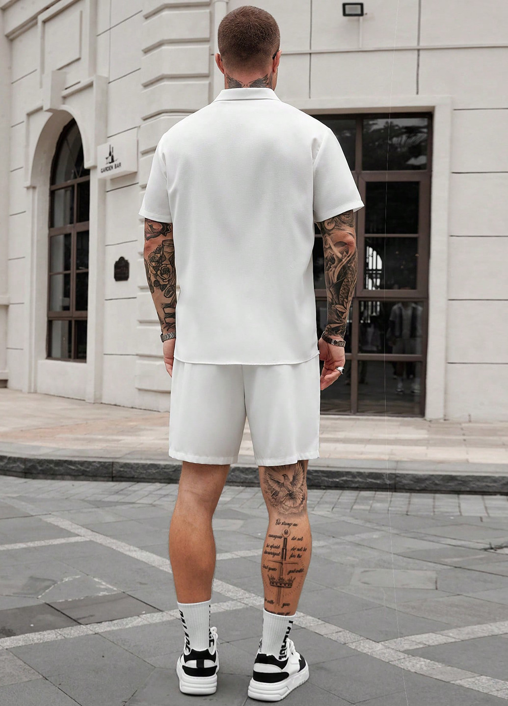 Комбінований літній костюм (сорочка, шорти) з шортами, з сорочкою SHEIN