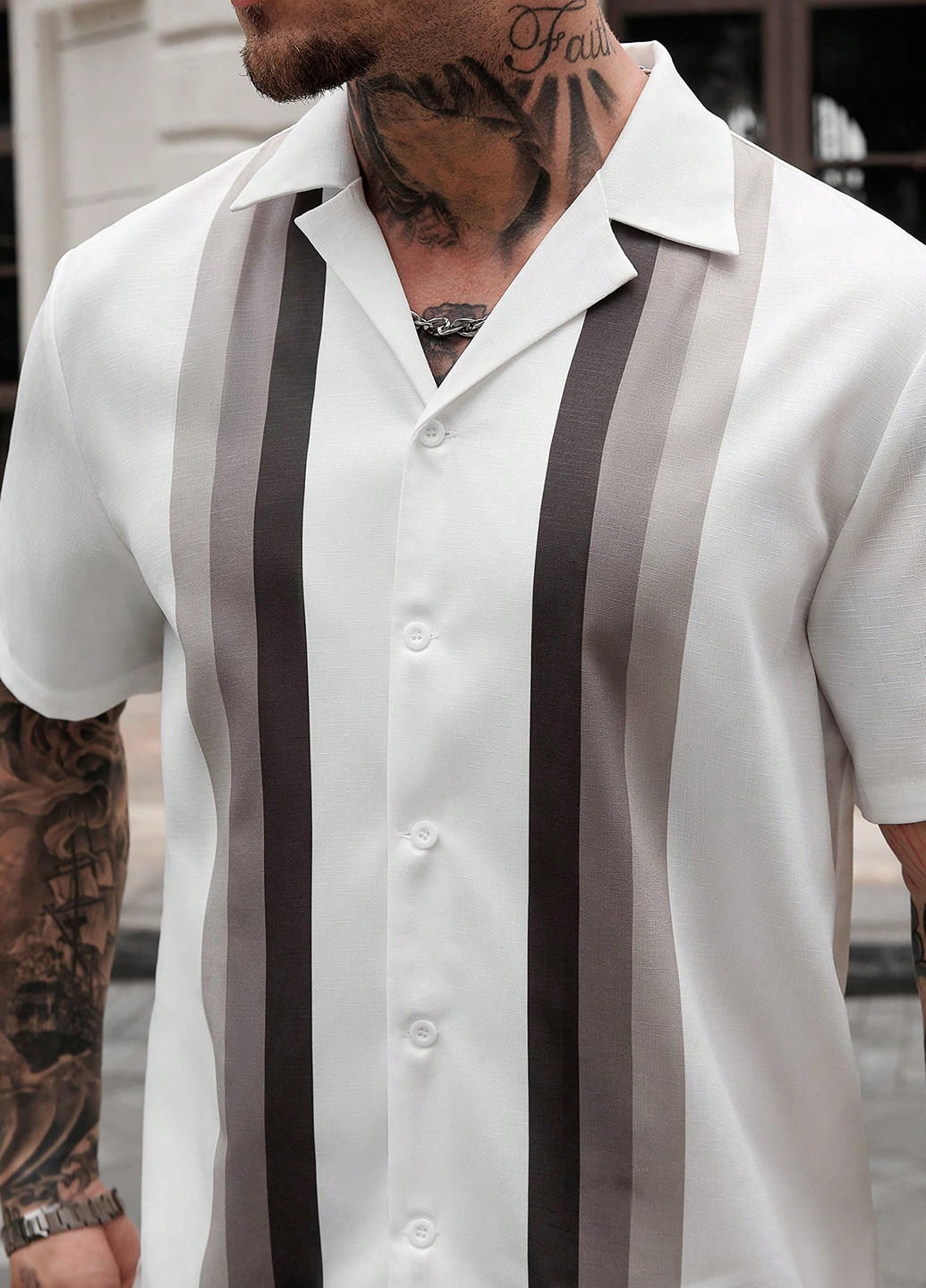 Комбінований літній костюм (сорочка, шорти) з шортами, з сорочкою SHEIN