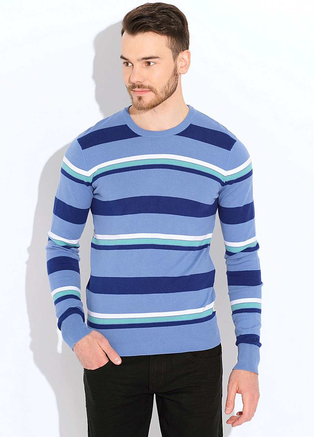Синий демисезонный свитер джемпер Oodji