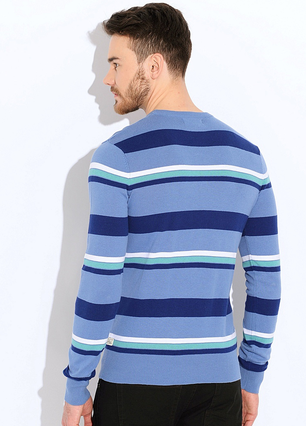 Синий демисезонный свитер джемпер Oodji