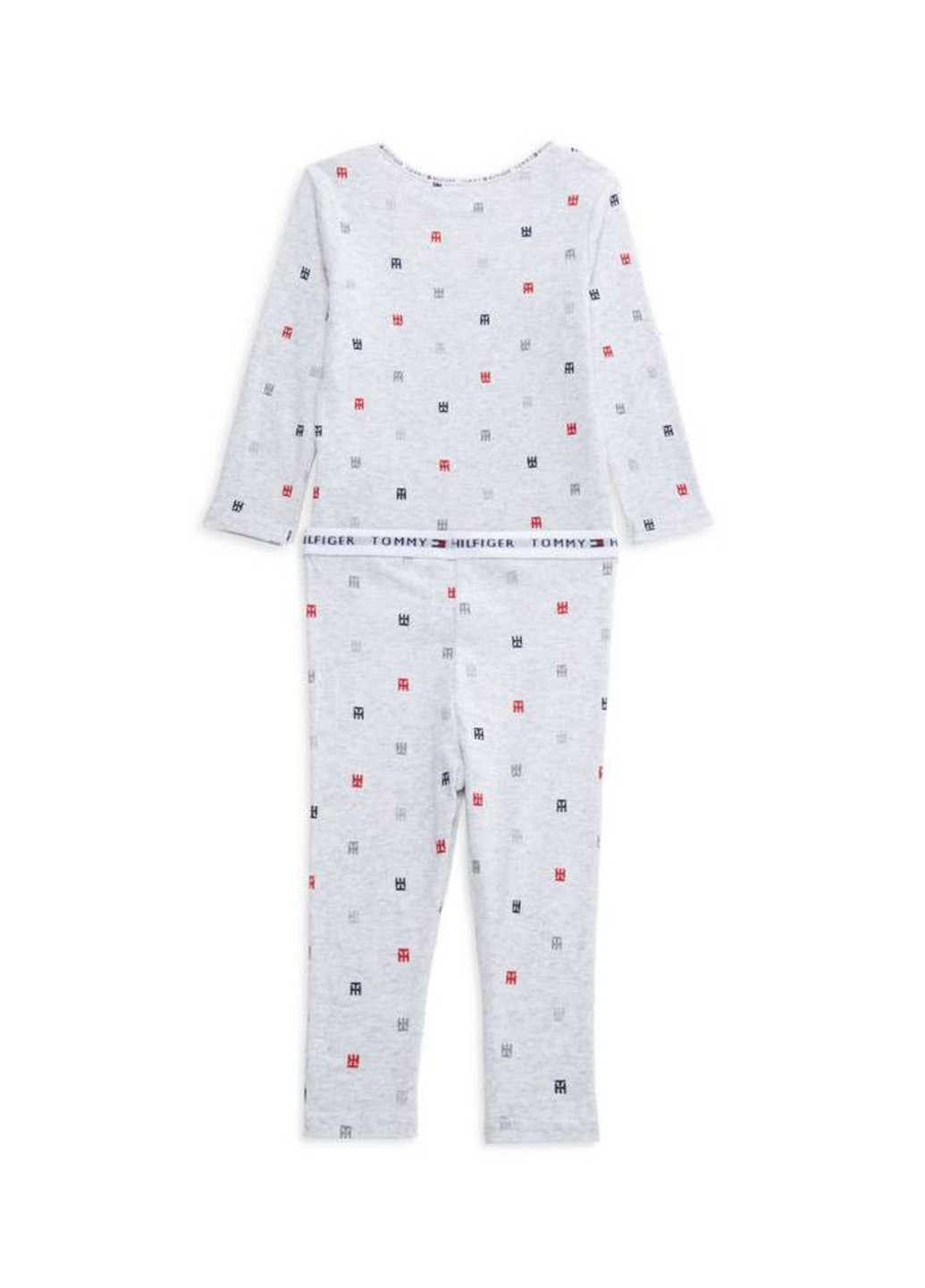 Серый демисезонный костюм (боди, брюки, шапка, носки) брючный Tommy Hilfiger