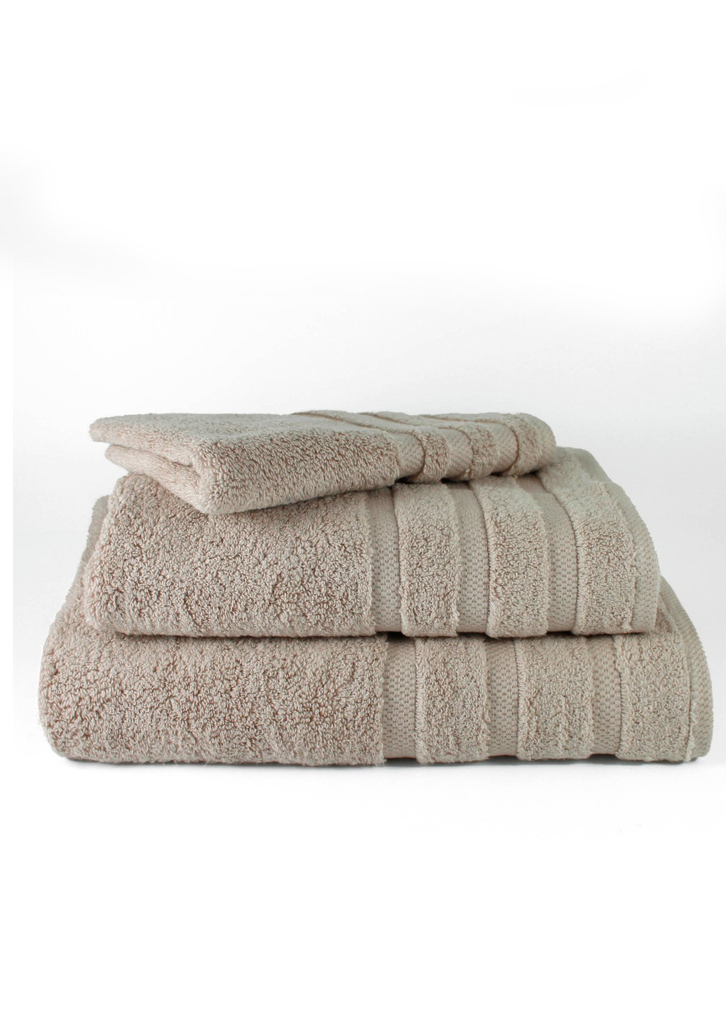 Рушник махровий Oslo, MicroCotton, жакардовий, з бордюром, мокко, розмір 70x140 см Bulgaria-Tex світло-коричневий