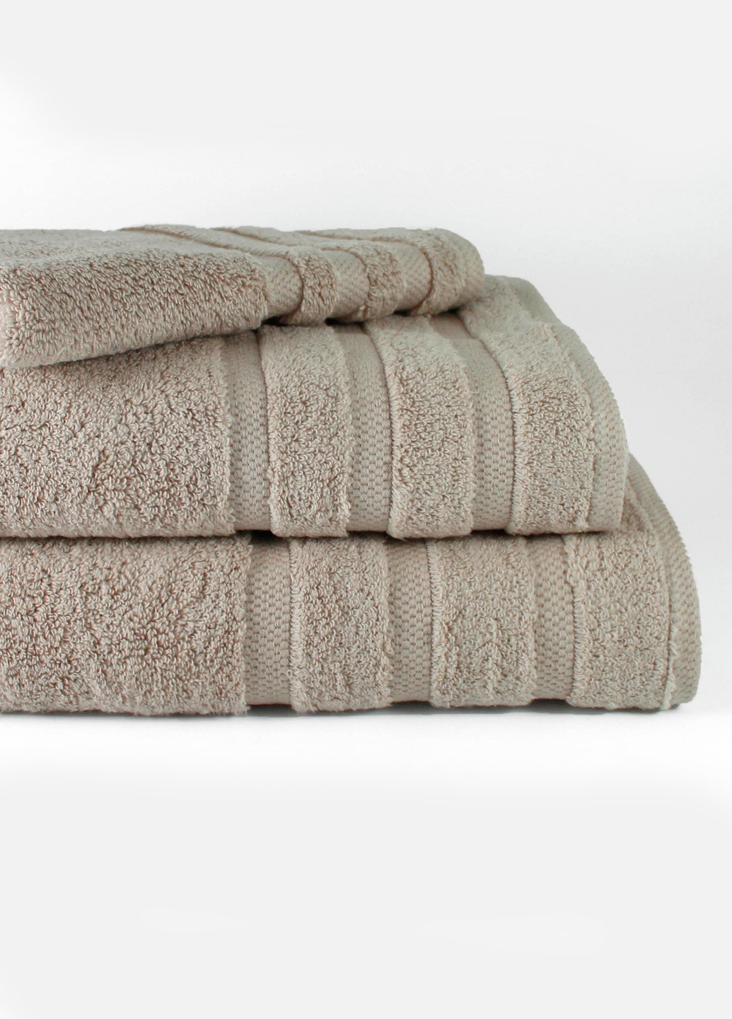 Рушник махровий Oslo, MicroCotton, жакардовий, з бордюром, мокко, розмір 70x140 см Bulgaria-Tex світло-коричневий