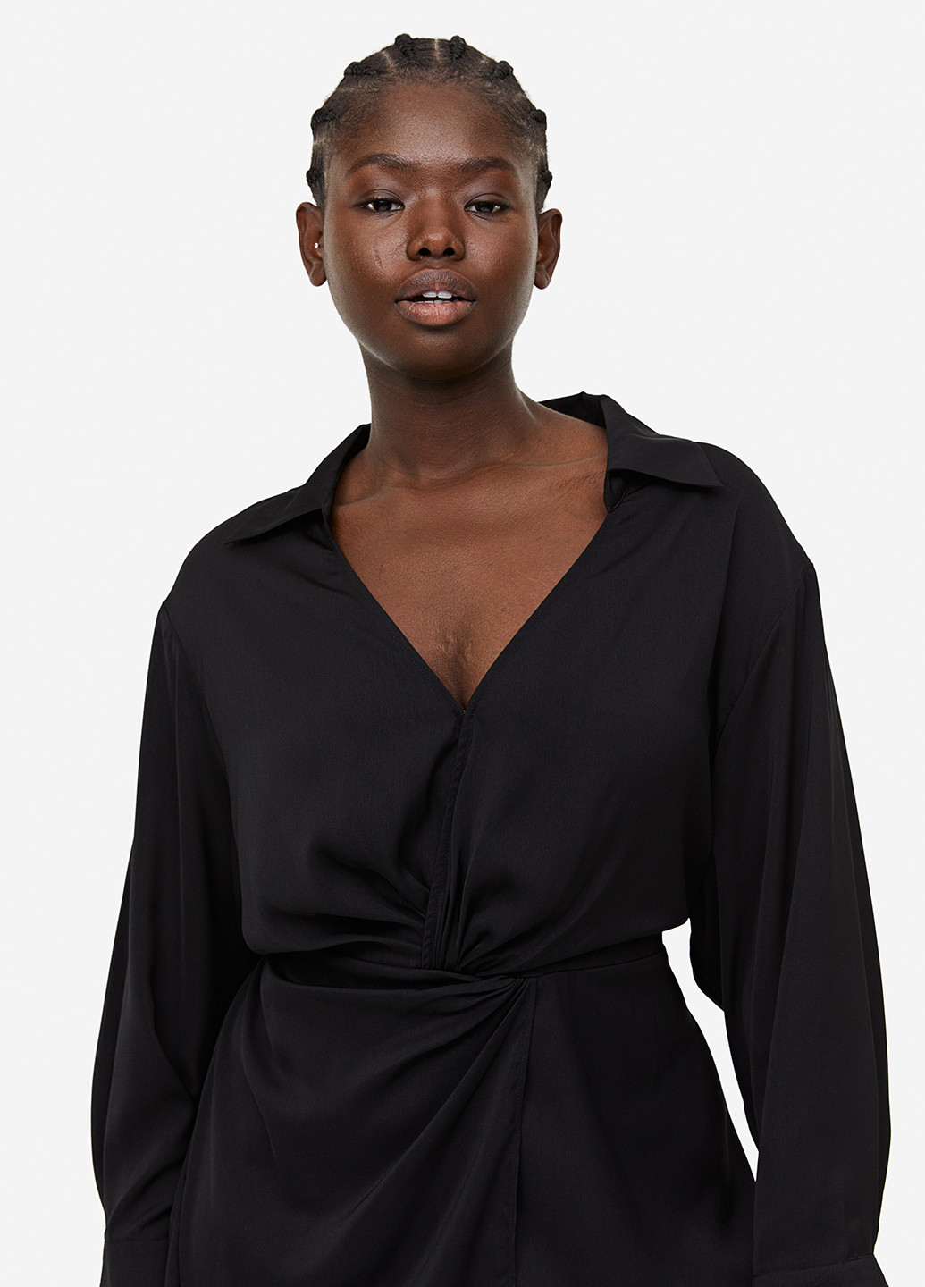 Черное кэжуал платье а-силуэт H&M однотонное