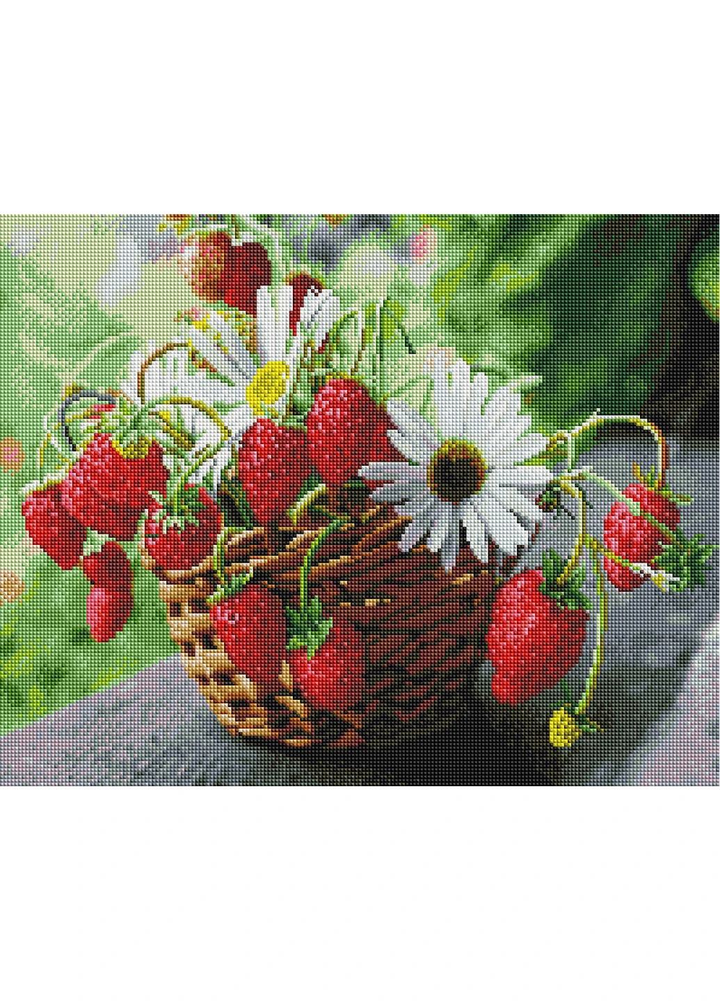 Алмазная мозаика "Корзина ромашек с клубникой" 40х50 см Brushme (199230194)