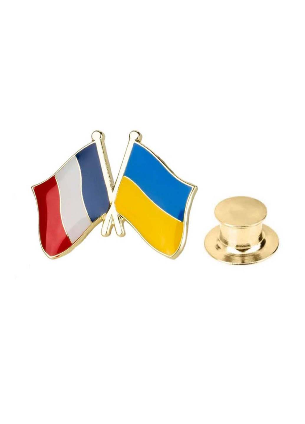 Значок Прапор Франція-Україна Broshe (254460318)