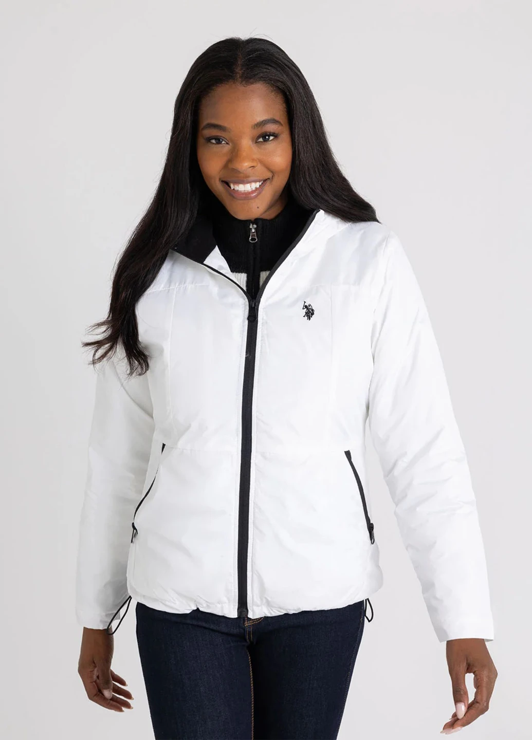 Белая демисезонная куртка U.S. Polo Assn.