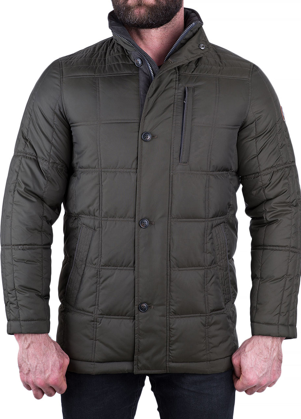 Оливковая зимняя куртка S4