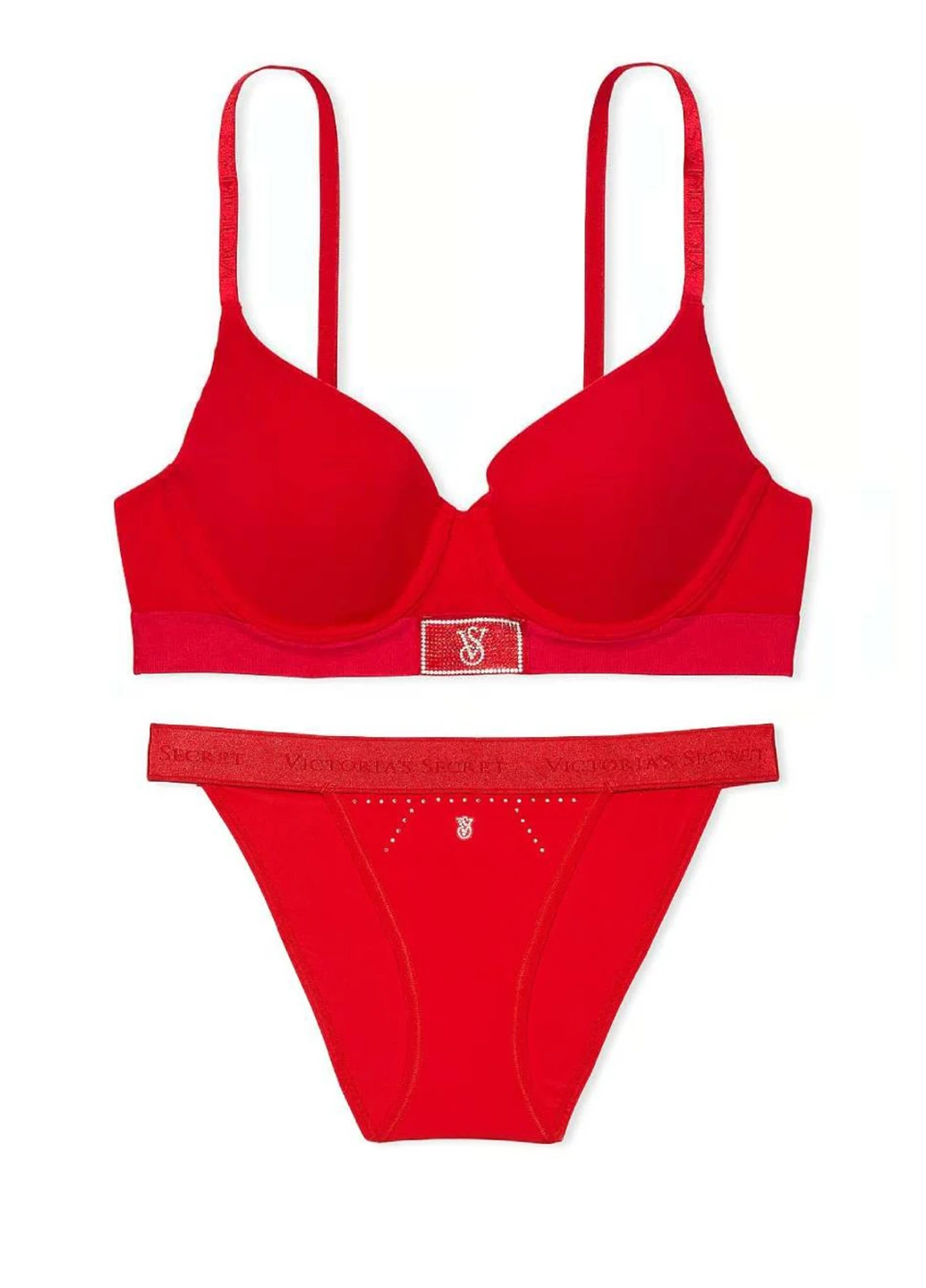 Червоний демісезонний комплект (бюстгальтер, трусики) Victoria's Secret