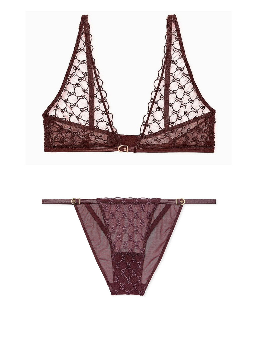 Коричневый демисезонный комплект (бюстгальтер, трусики) Victoria's Secret